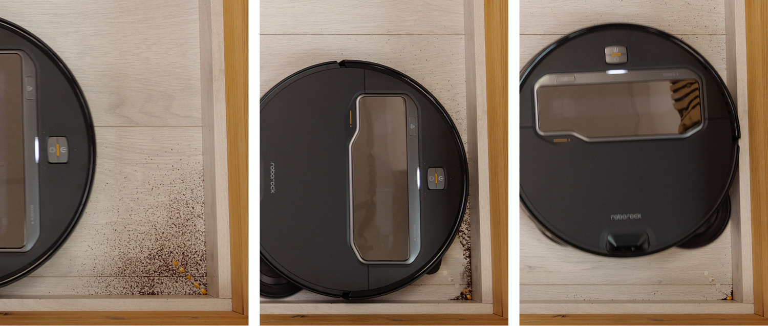 Roborock Saros Z 70 - Die ermittelte Saugleistung in Ecken