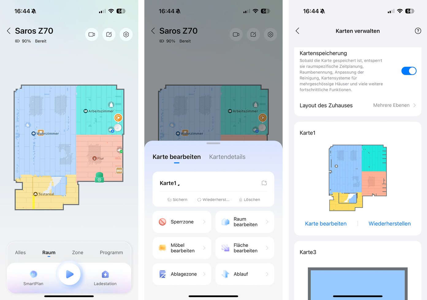 Roborock Saros Z70 - App - Karte