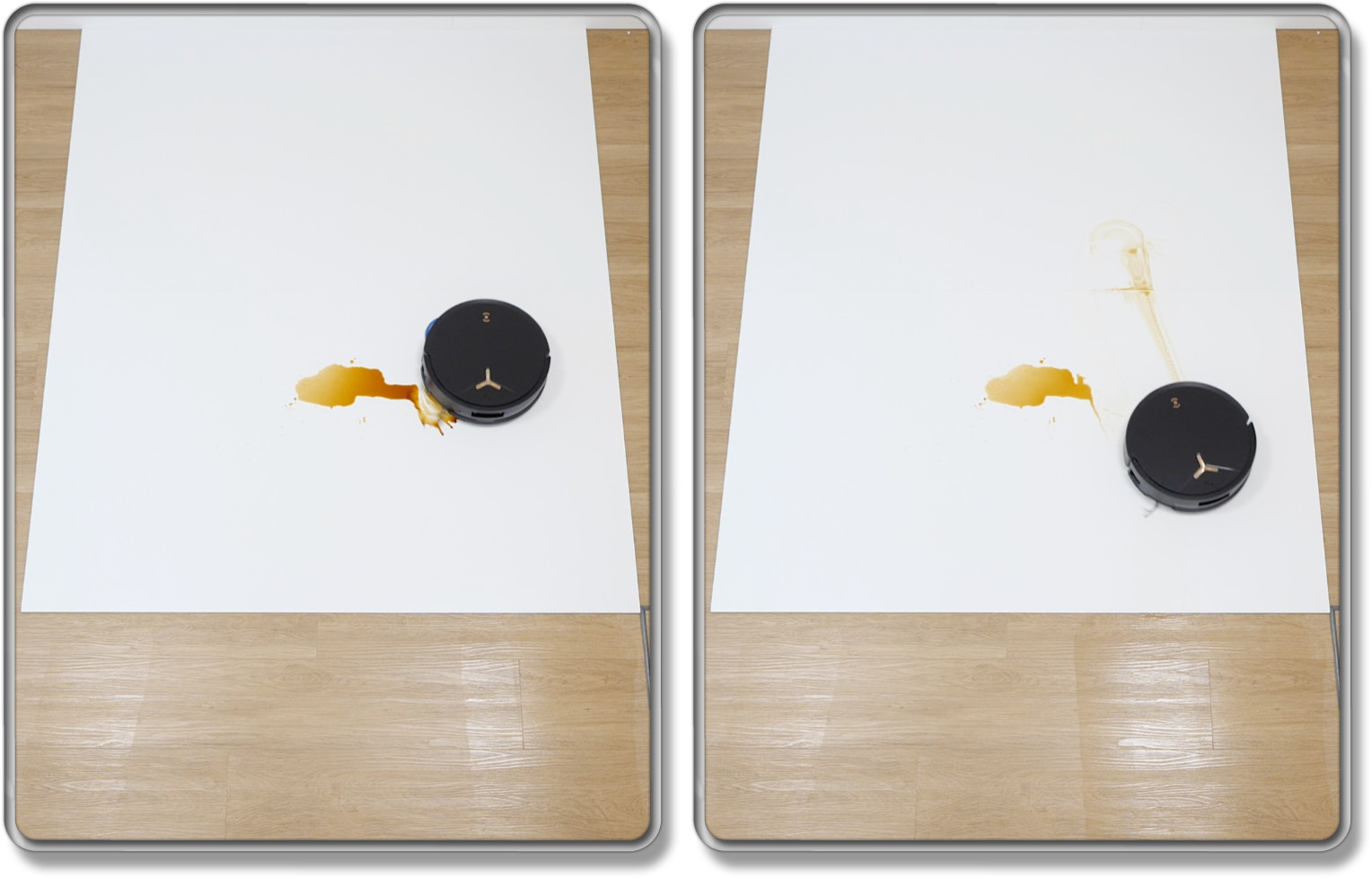 Wir mussten ihn leider stoppen, da er den Kaffeefleck nicht erkannt hat