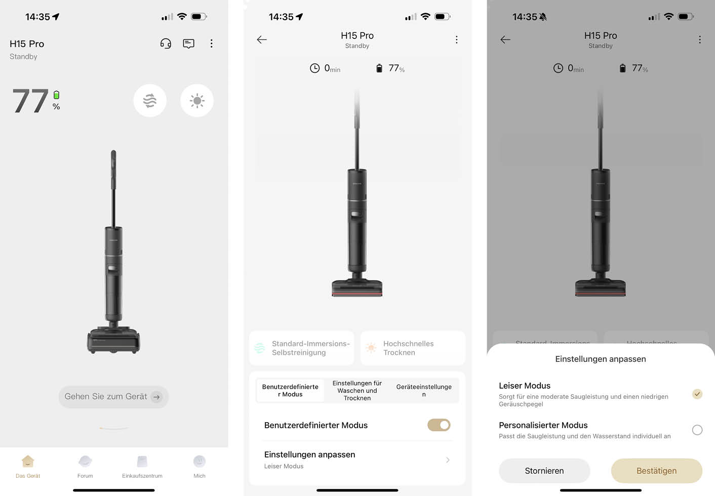 App des Dreame H15 Pro