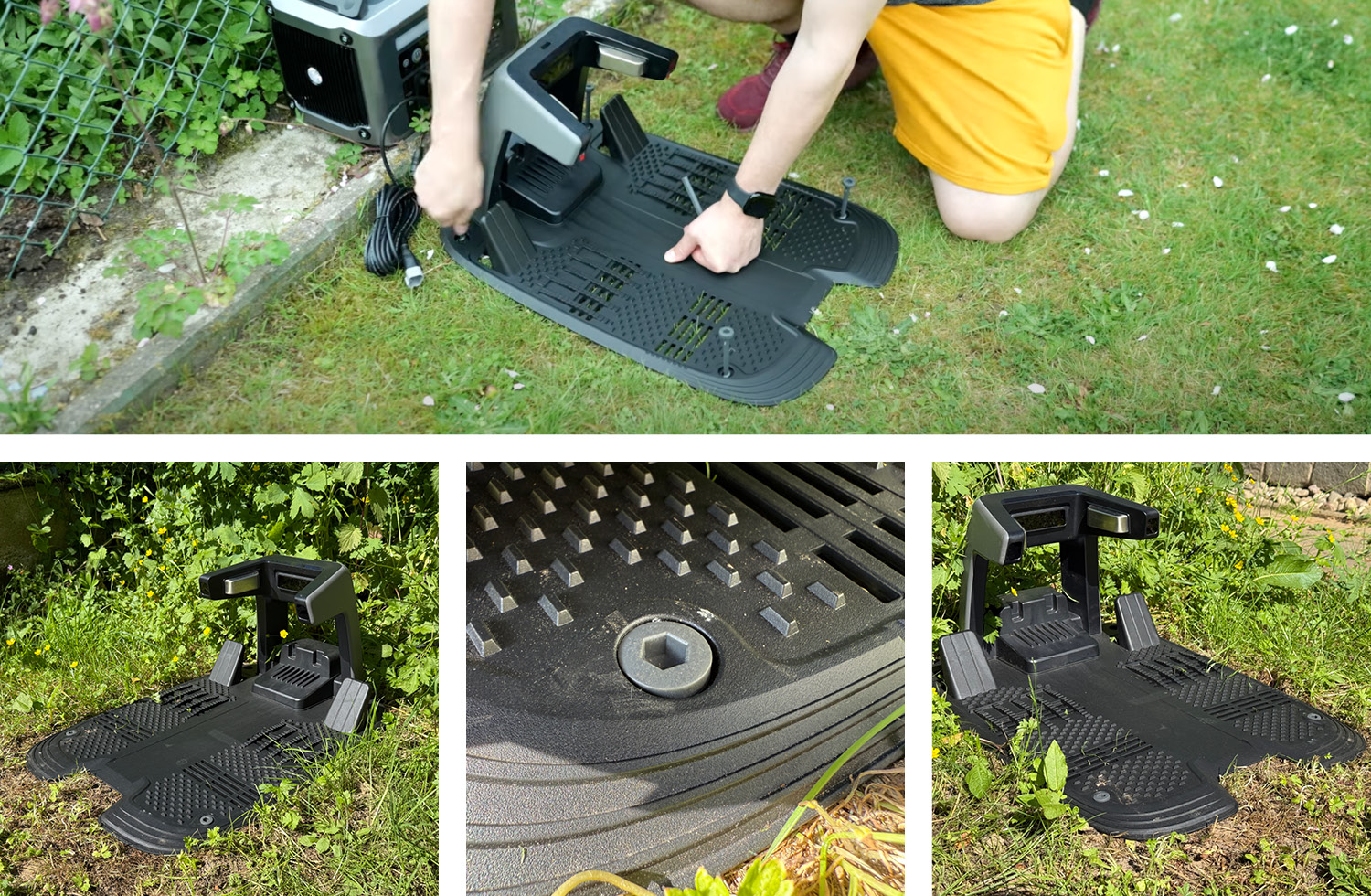 Das Aufbauen der Ladestsation des Mammotion YUKA Mini