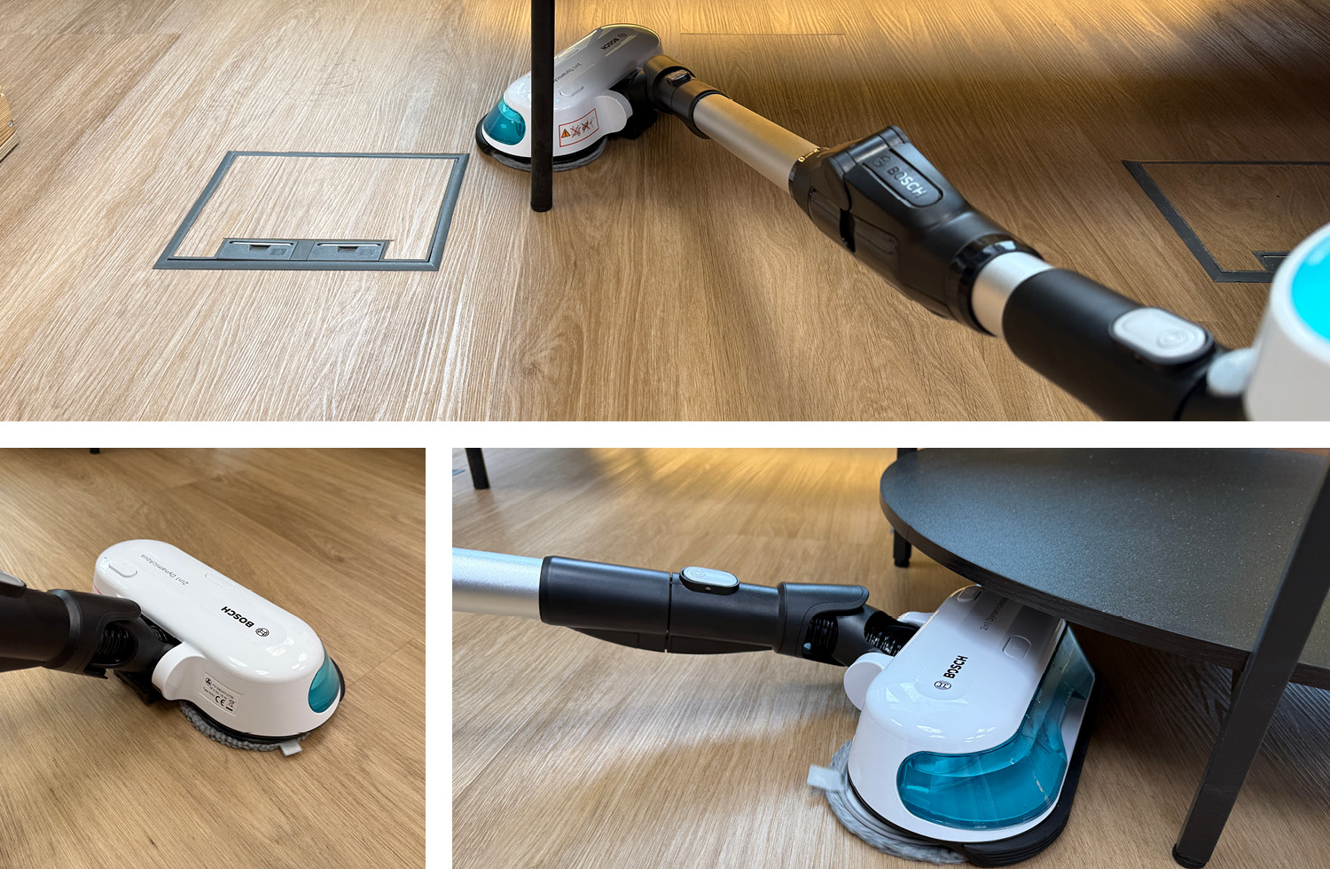 Das Wischen funktioniert ebenfalls wunderbar mit dem Bosch Unlimited 7 ProHygienic Aqua