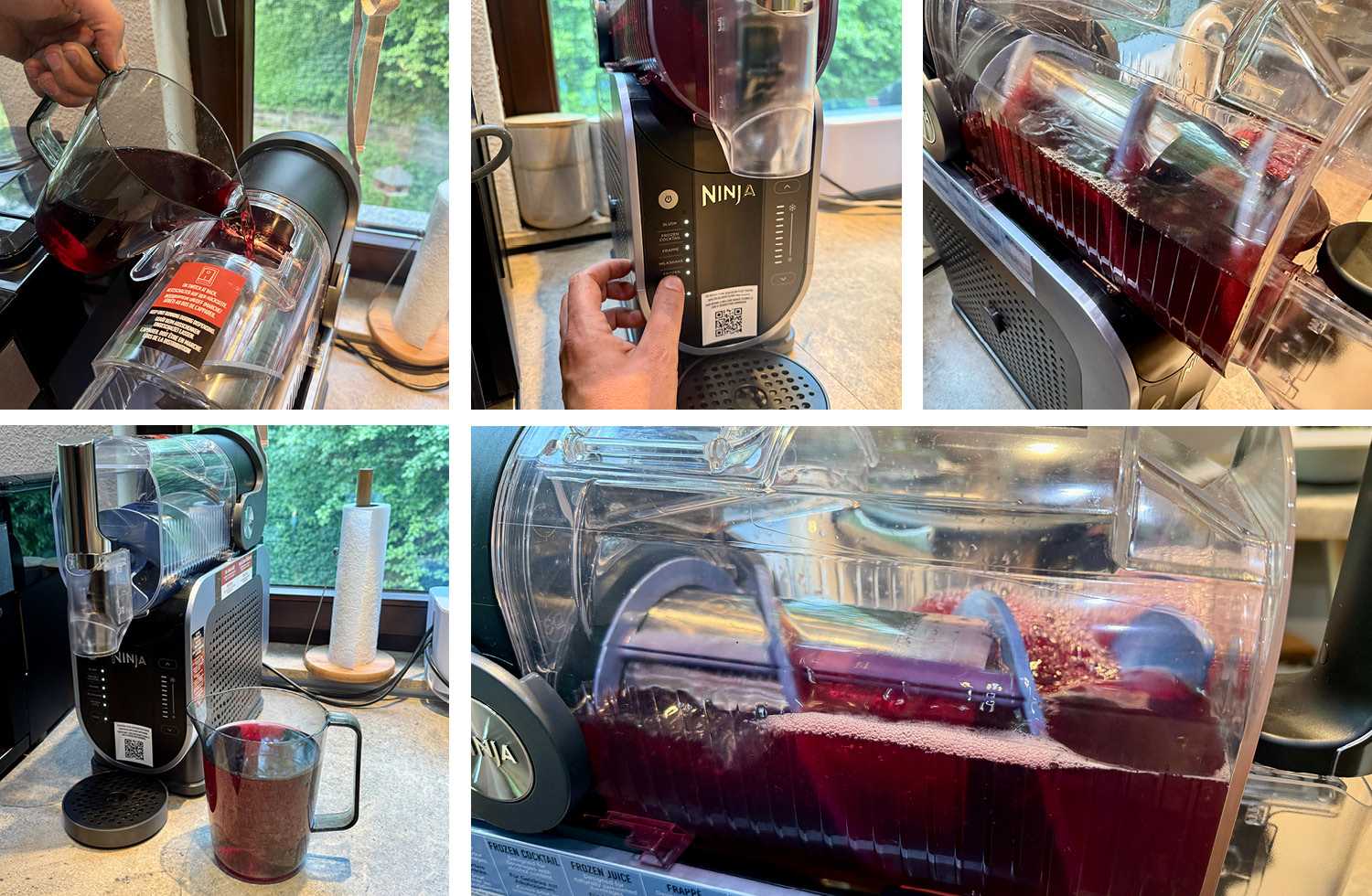 Das erste Getränk wurde in die Ninja SLUSHi eingefüllt