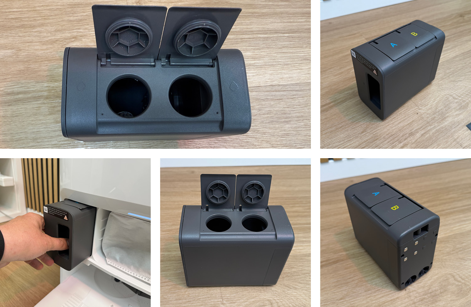 Das ist der neu gestaltete Reinigungsmitteltank des Mova V50 Ultra Complete