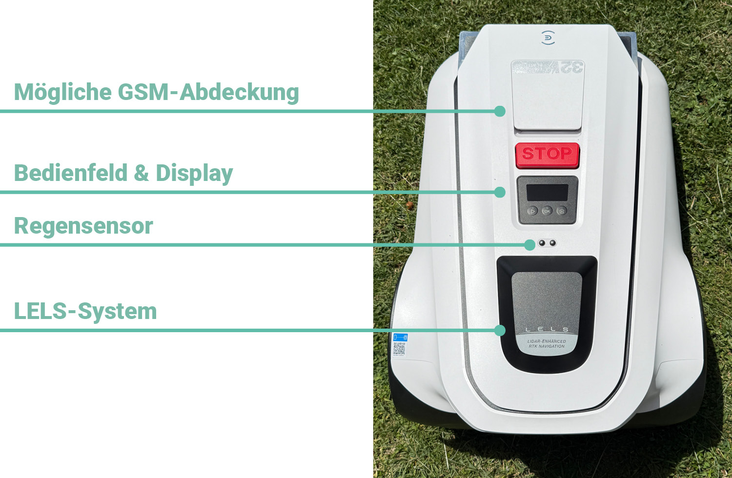 Das ist die Oberseite des ECOVACS GOAT A1600 RTK