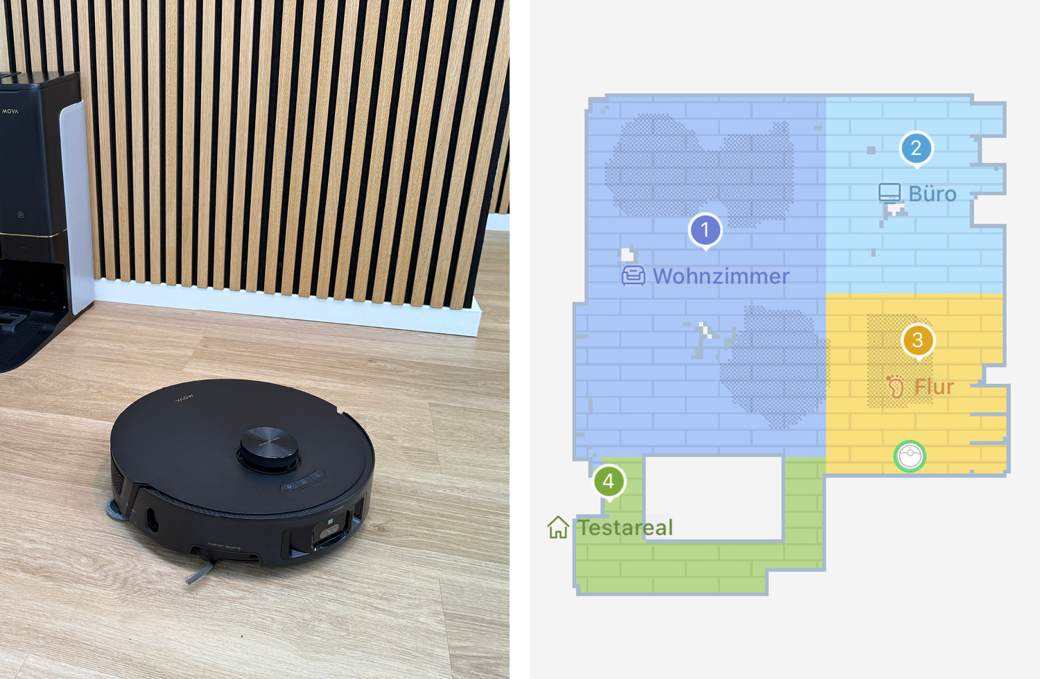 Der Mova Z50 Ultra erstellt bei seiner geraden Bahnfahrt eine Karte des Haushalts