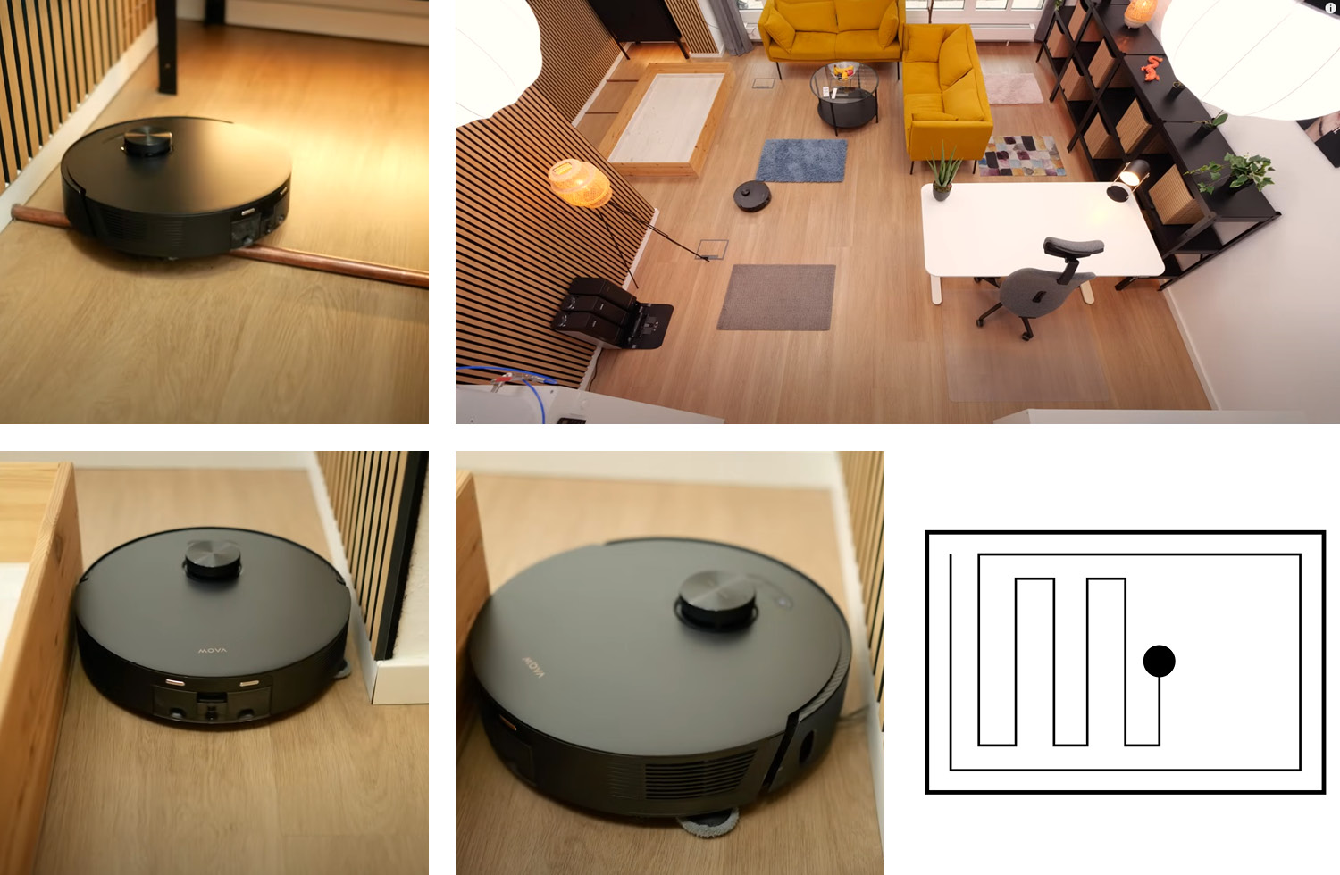 Der Roboter navigiert intelligent in Bahnen