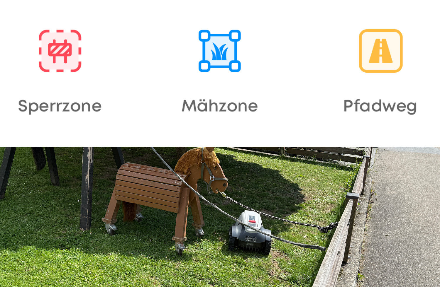 Der eufy E15 kann sowohl Sperrzonen als auch Mähzonen anlegen