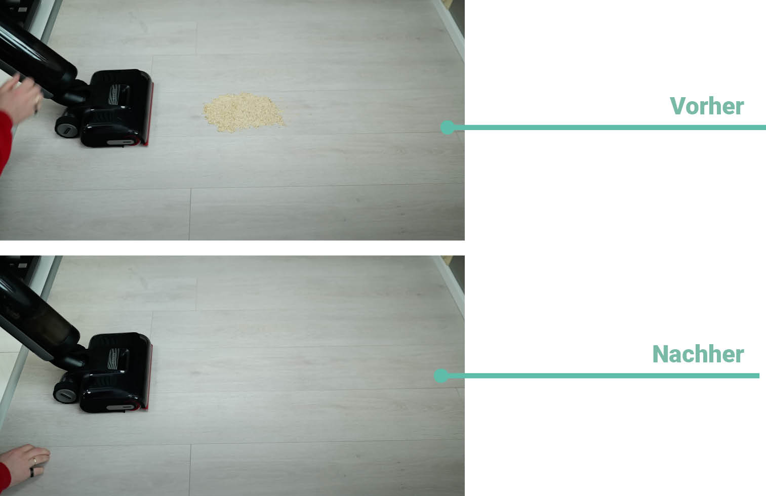Dickflüssige Verschmutzung Reinigungsergebnis Dreame H15 Pro