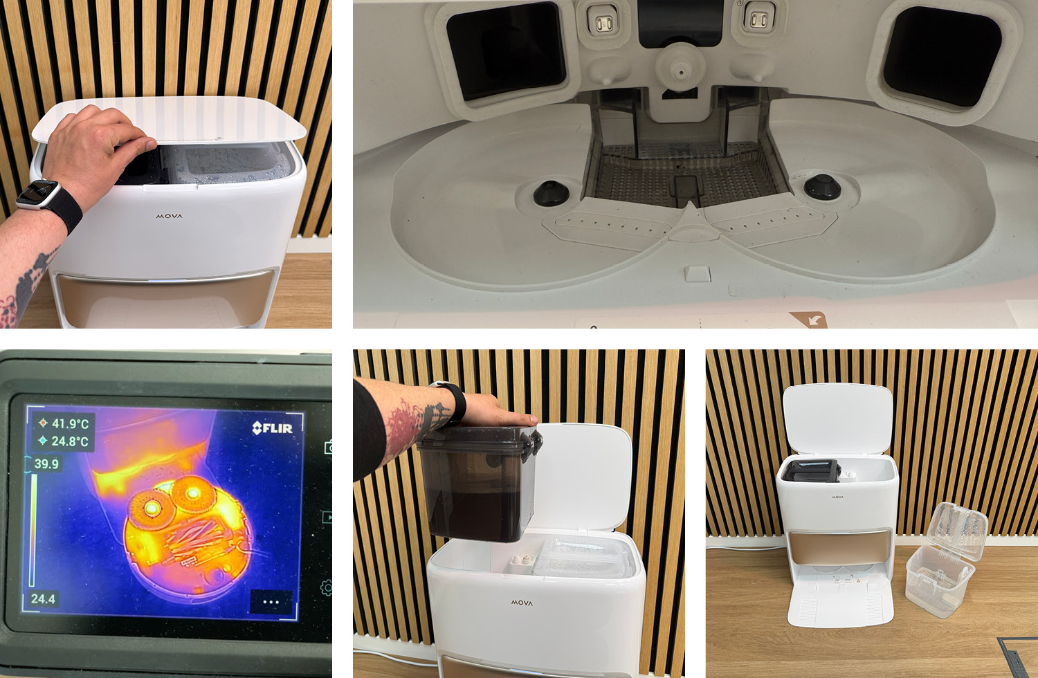 Die Mopps werden in der Station des Mova V50 Ultra Complete heiß ausgewaschen