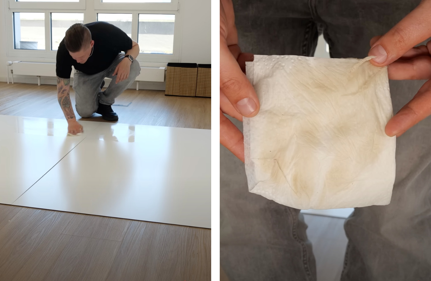 Ein wenig ist noch auf dem Boden zurückgeblieben