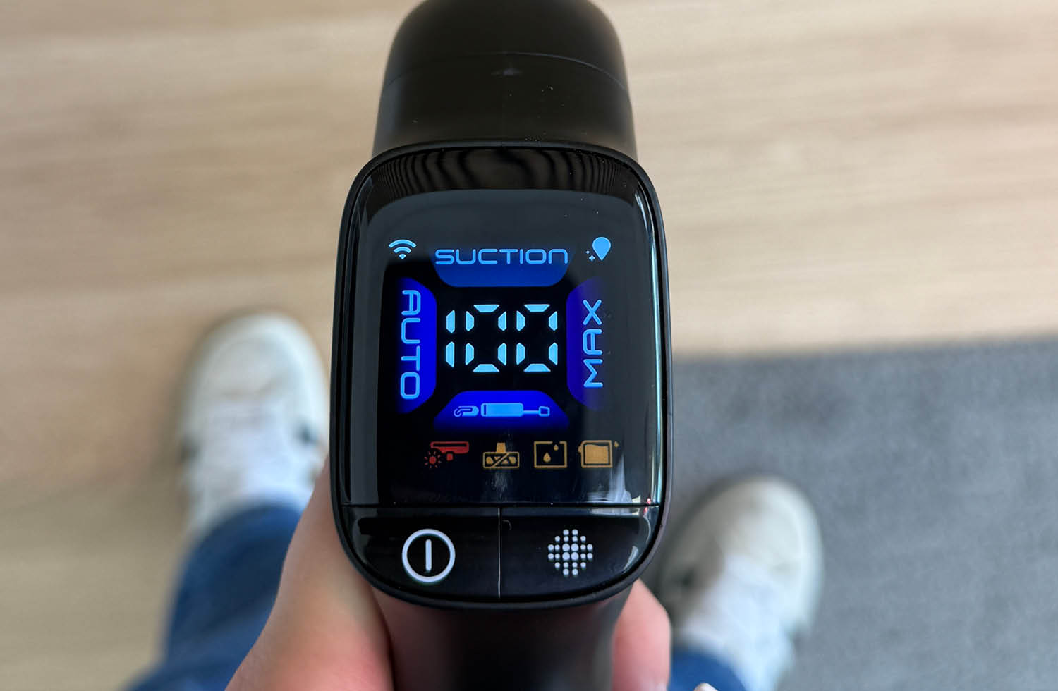 Hier sehen wir den Bildschirm de Tineco One Floor S9 Artist