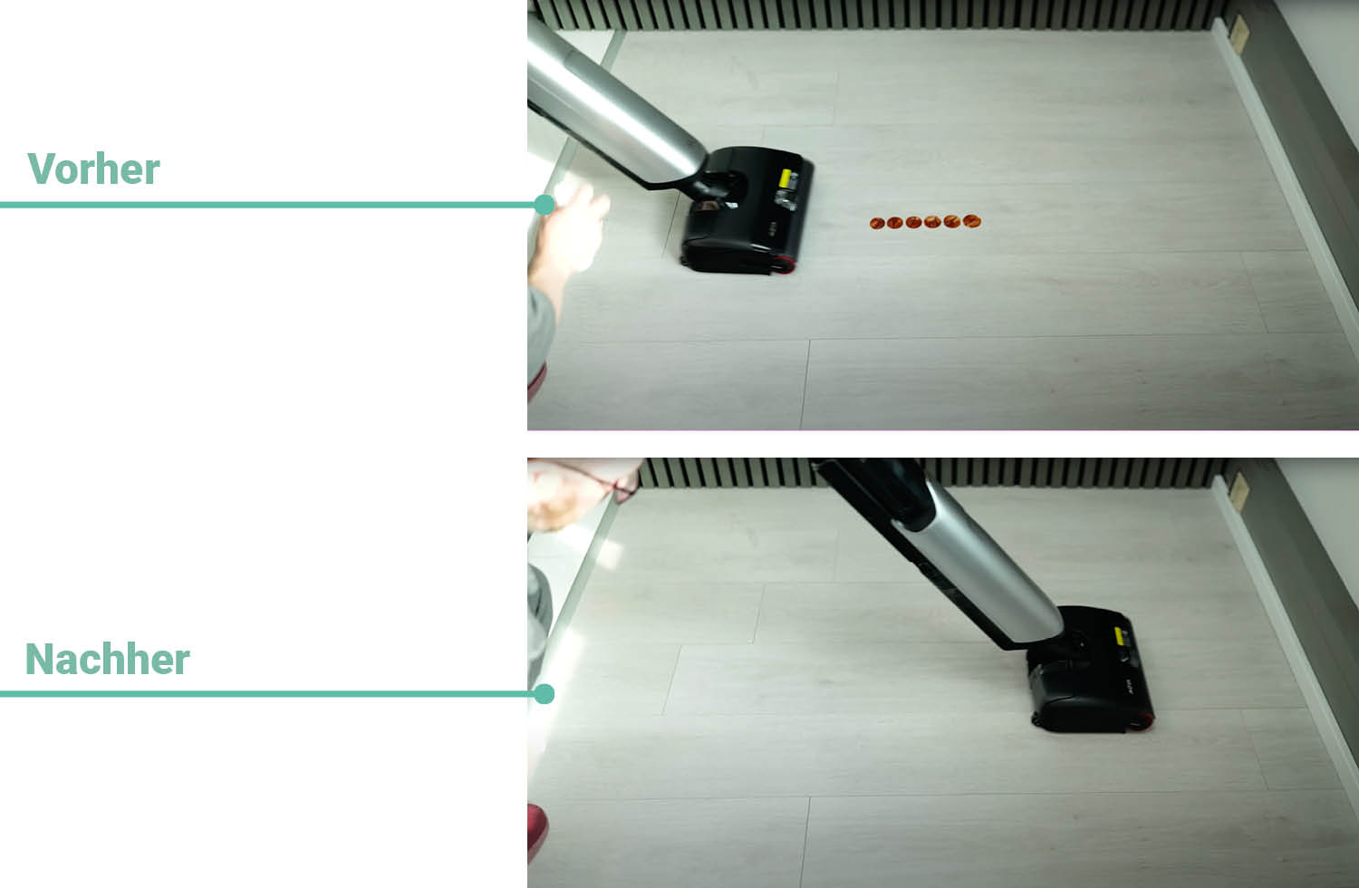 Hier seht ihr das Reinigungsergebnis dees Mova X4 Pro