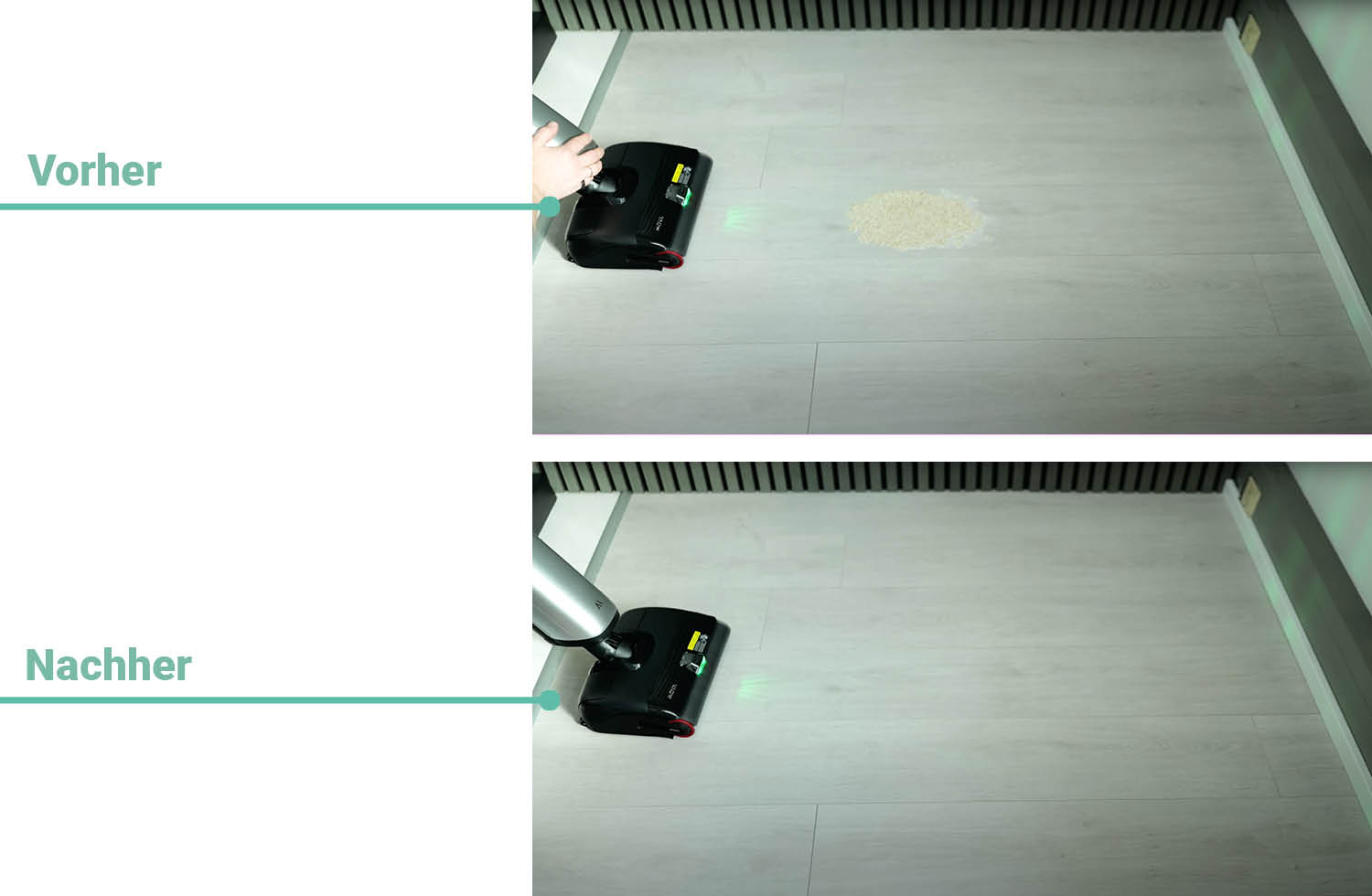 Hier seht ihr das Reinigungsergebnis des Mova X4 Pro 2