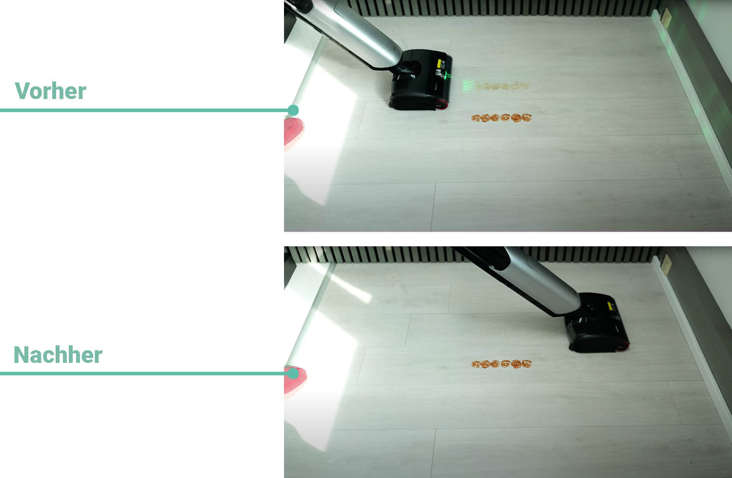 Hier seht ihr das Reinigungsergebnis des Mova X4 Pro 3