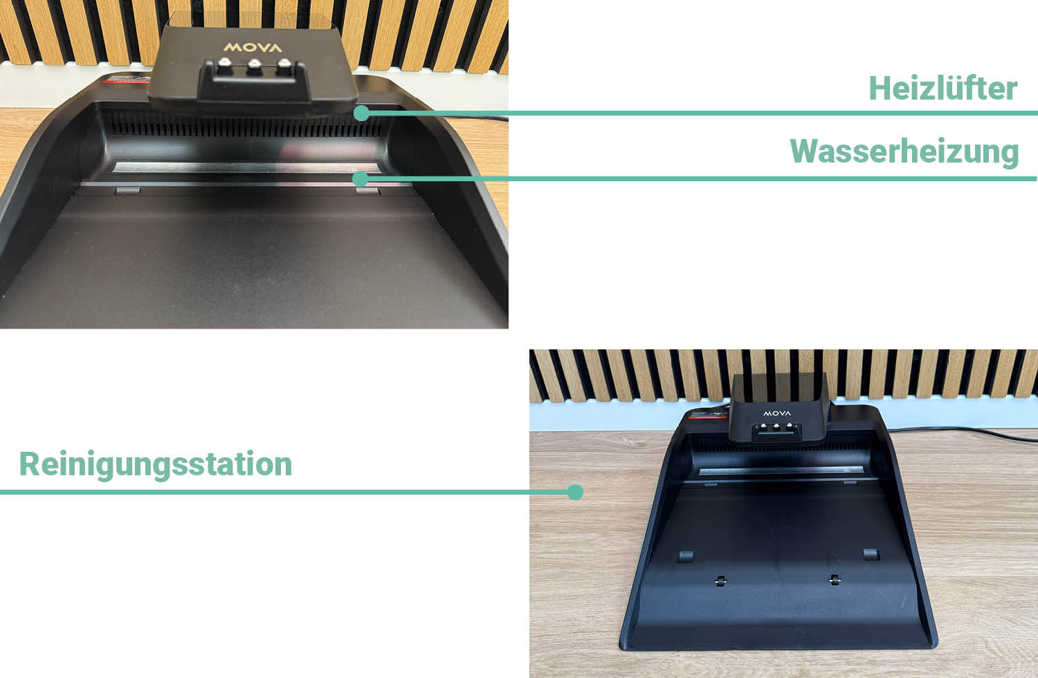 Hier seht ihr die Basisstation des Mova X4 pro