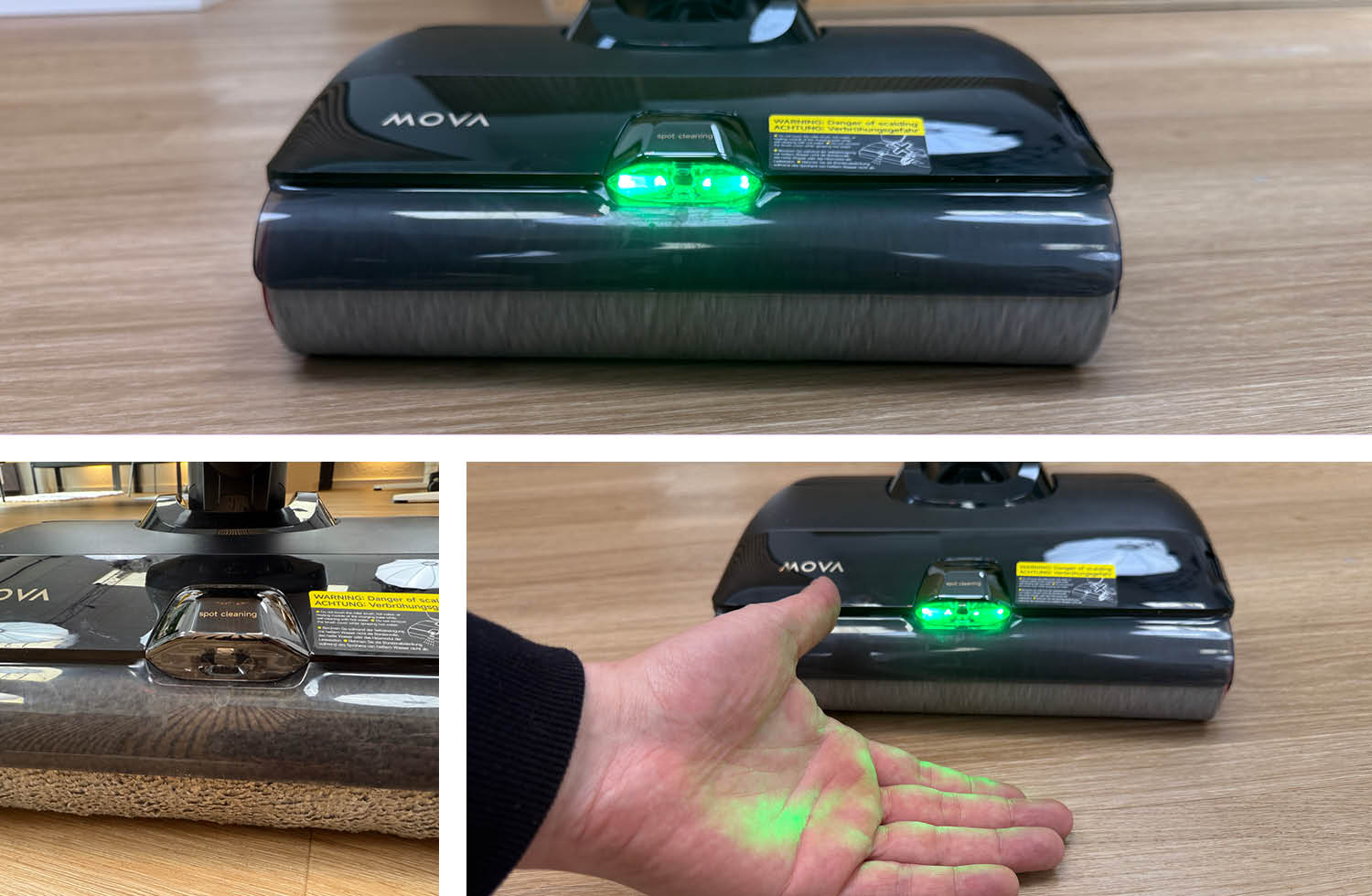 Hier seht ihr die Bodendüse des Mova X4 Pro