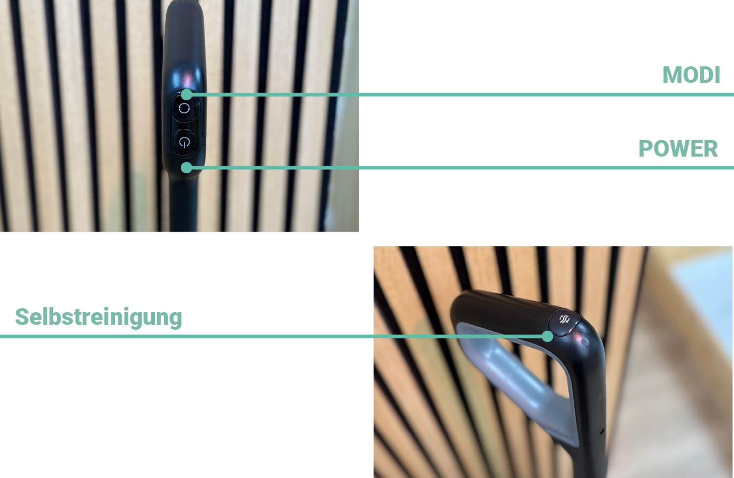 Hier seht ihr die verschiedenen Knöpfe des Dreame H15 Pro