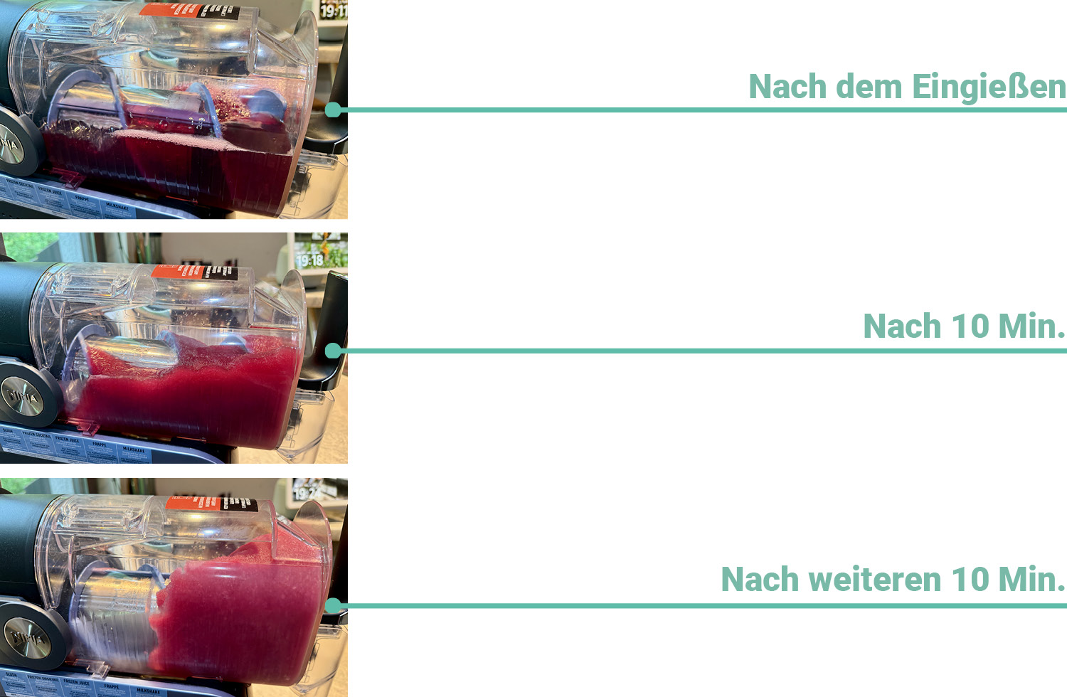 Hier sieht man, wie schnell die Slush-Produktion funktioniert