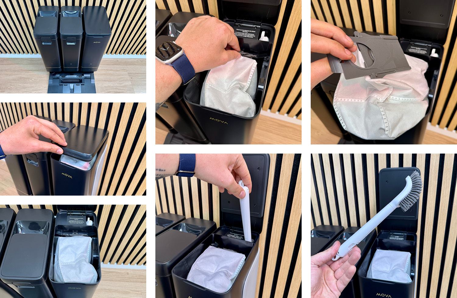 In der Station des Mova Z50 Ultra befindet sich ein Staubbeutel und sogar ein Reinigungstool