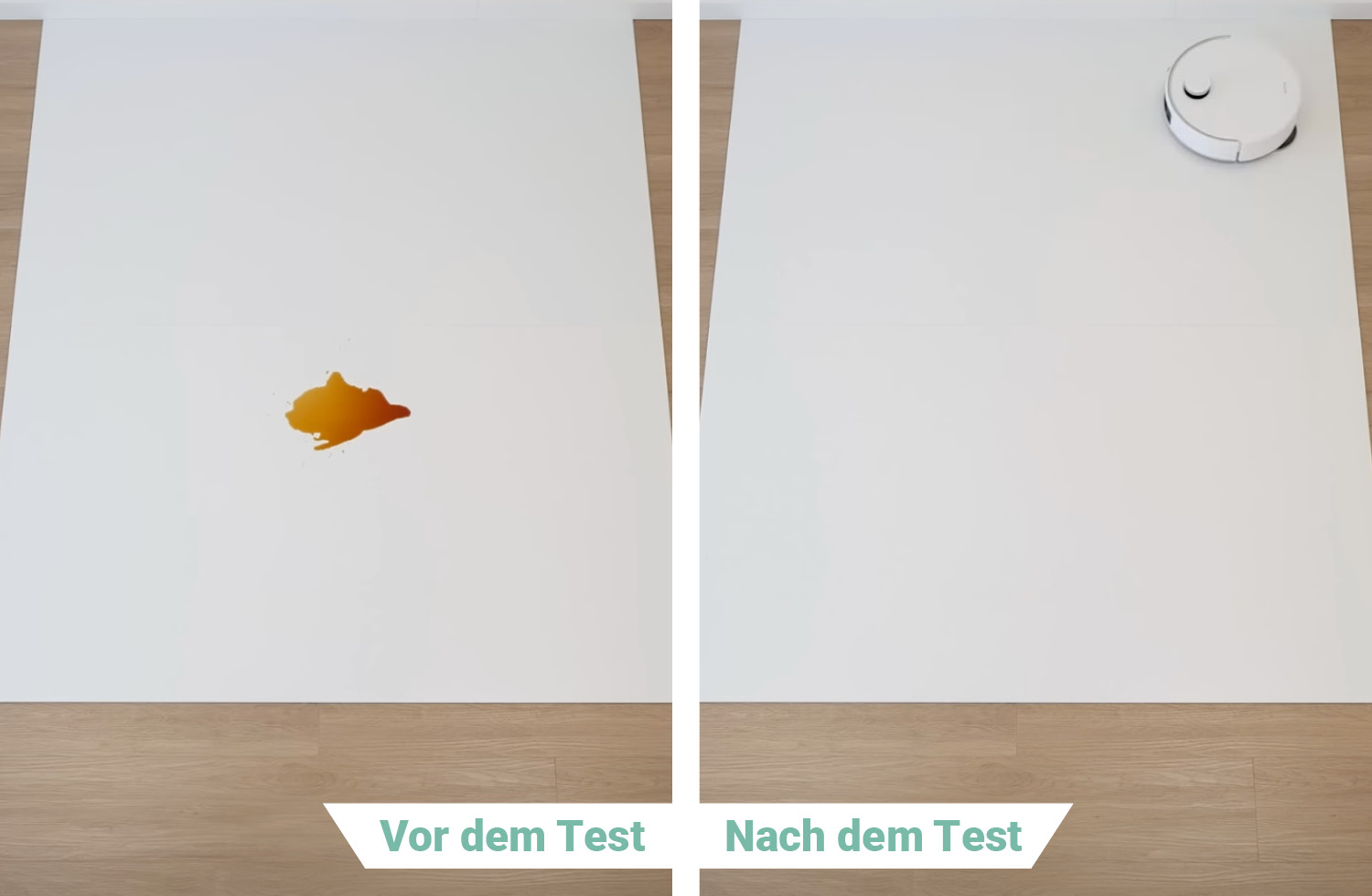 Kaffeeflecken erkennt der Mova V50 Ultra Complete hervorragend