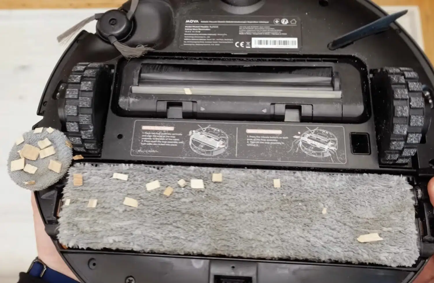 Leider haben sich Partikel am Wischsystem verfangen