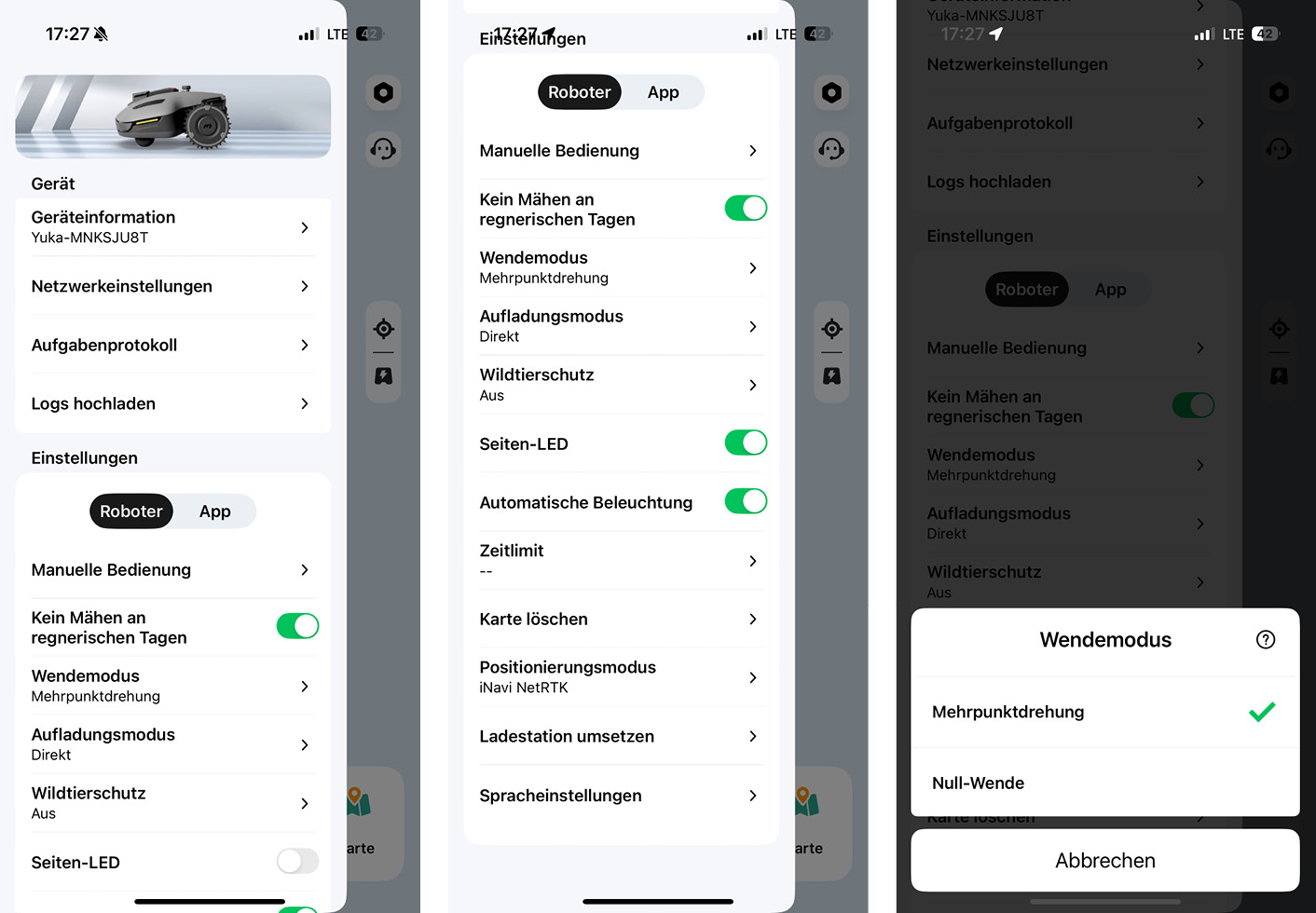 Mammotion YUKA Mini - App - Grundeinstellungen