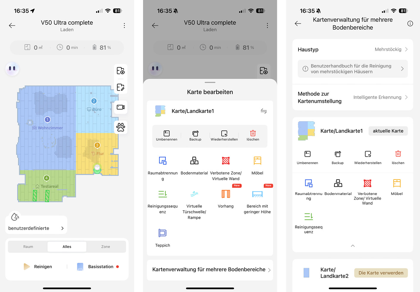 Mova V50 Ultra Complete - App - Karte
