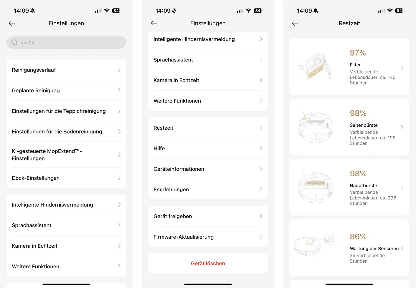 Mova Z50 Ultra - App - Einstellungen