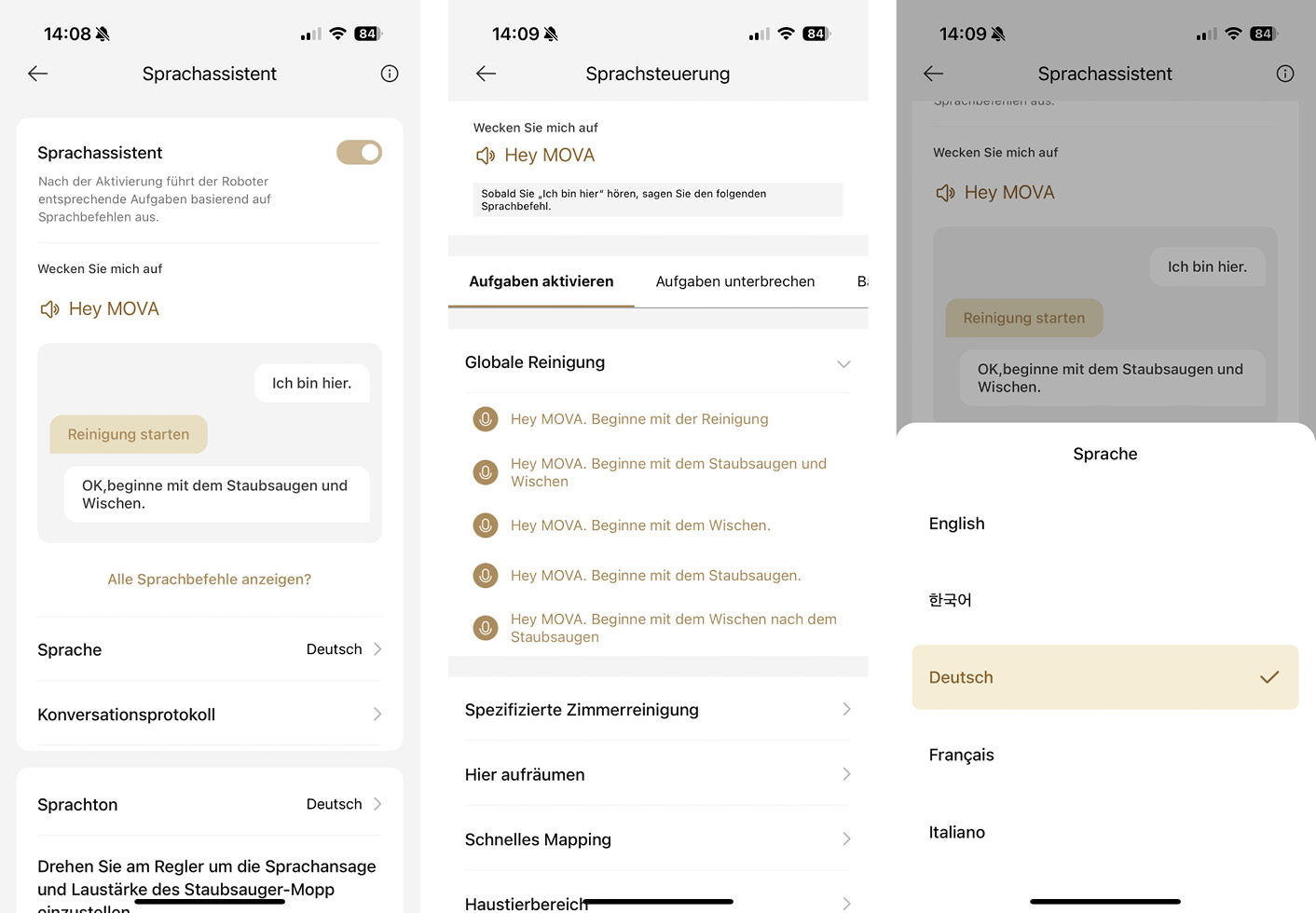 Mova Z50 Ultra - App - Sprachassistent