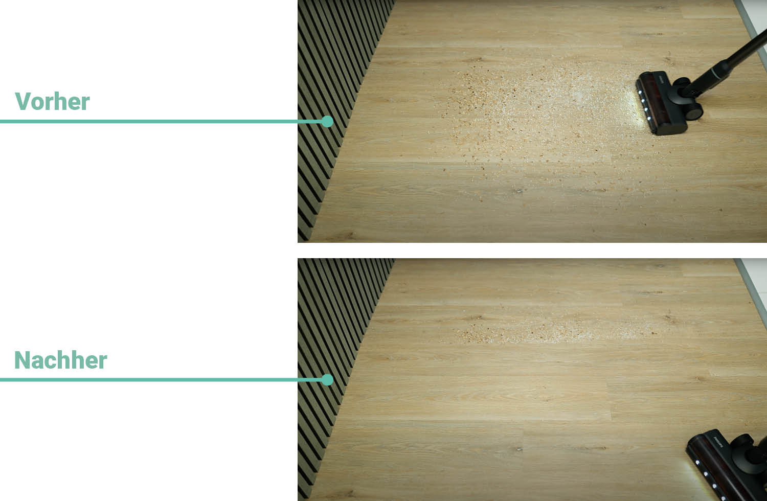 Reinigungsergebnis Hartboden Philips AquaTrio 7000 Cordless