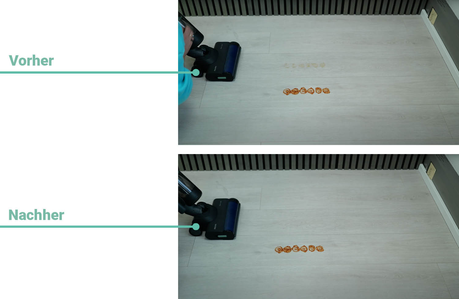 Reinigungsergebnis Philips AquaTrio 7000 Cordless