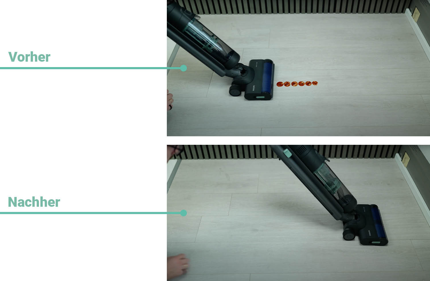 Reinigungsergebnis flüssiger Ketchup des Philips AquaTrio 7000 Cordless