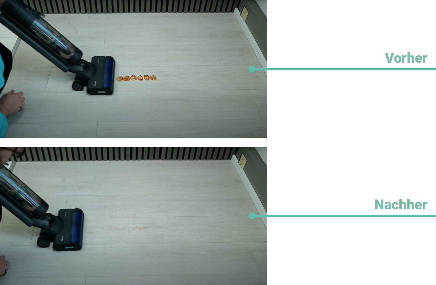 Reinigungsergebnis trocken Ketchup Philips AquaTrio 7000 Cordless