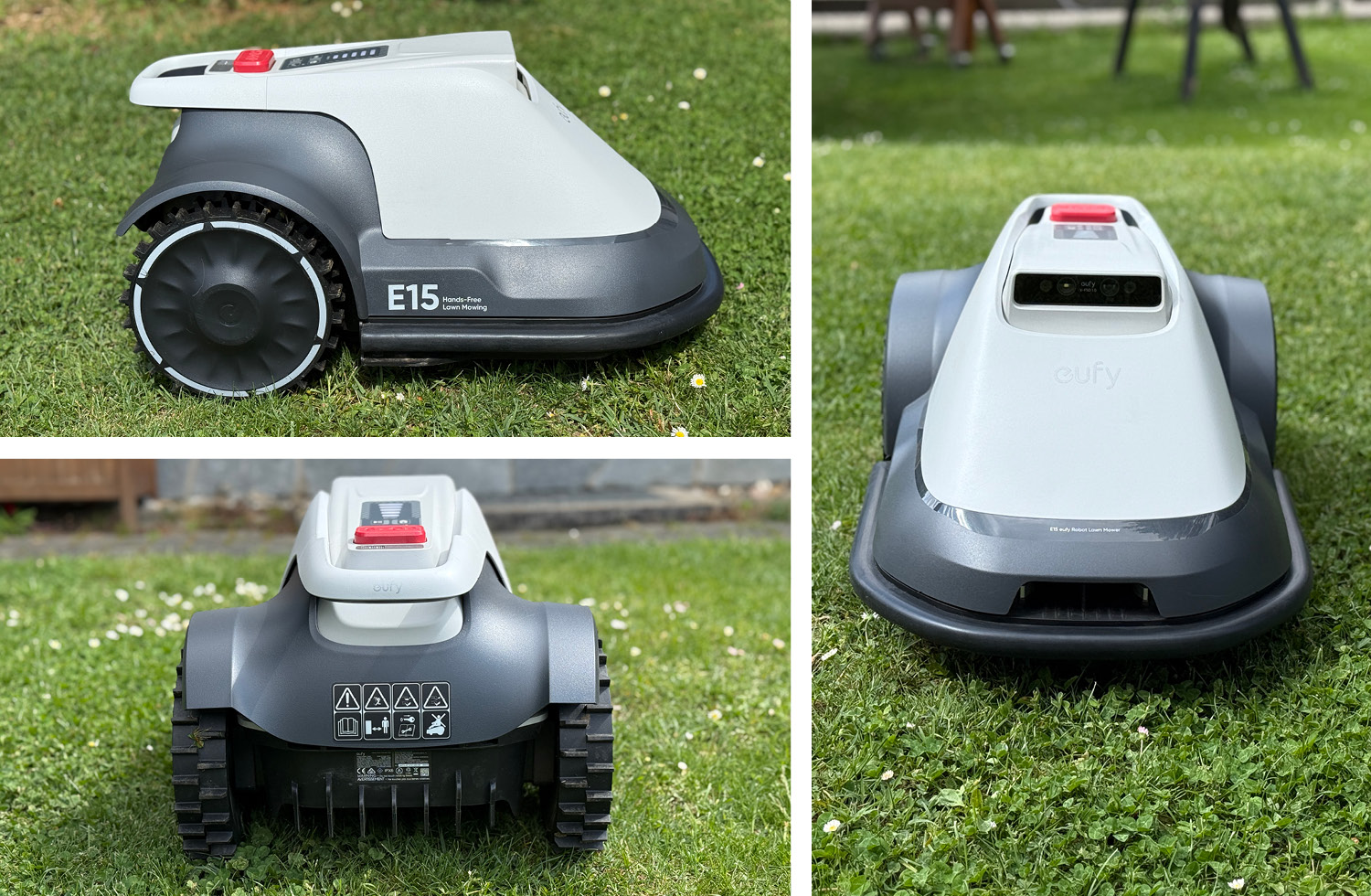 So sieht der eufy E15 Mähroboter ringsum aus