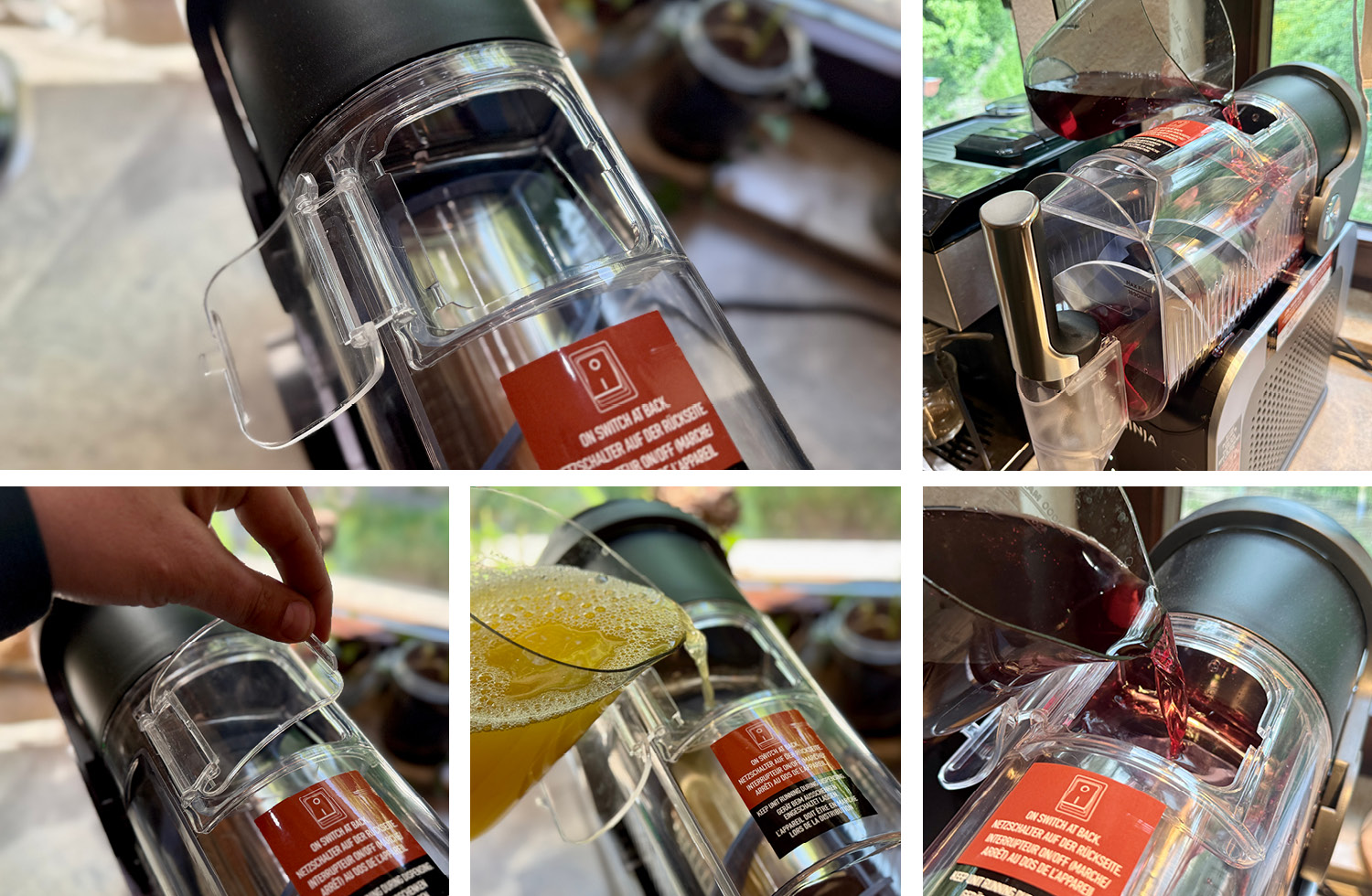 Über die Klappe wird das Getränk eingefüllt