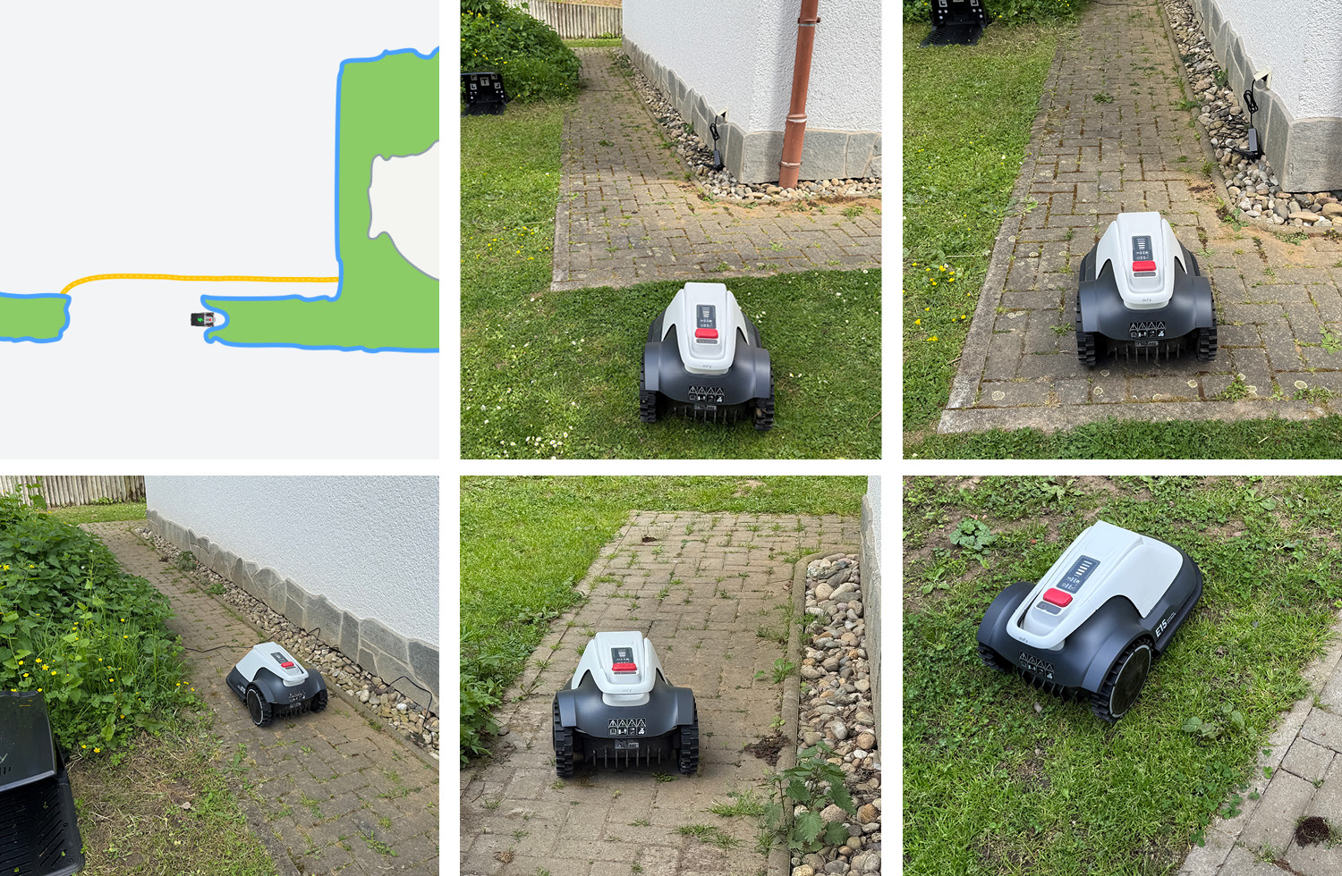 Um eine weitere Mähzone anzulegen, die er automatisch kartiert, muss ein Pfad von der einen zur anderen Mähzone erstellt werden.