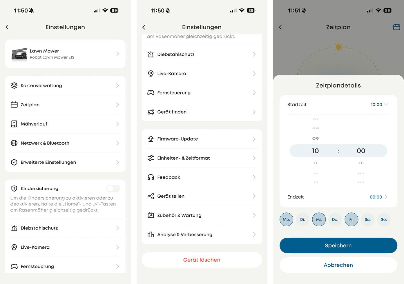eufy E15 - App - Einstellungen