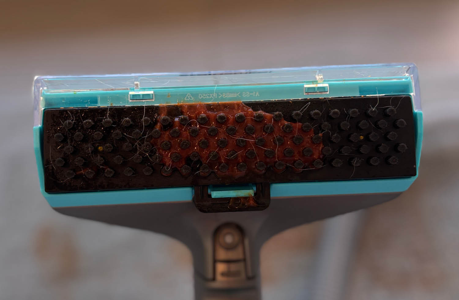 Bürste während der Reinigung