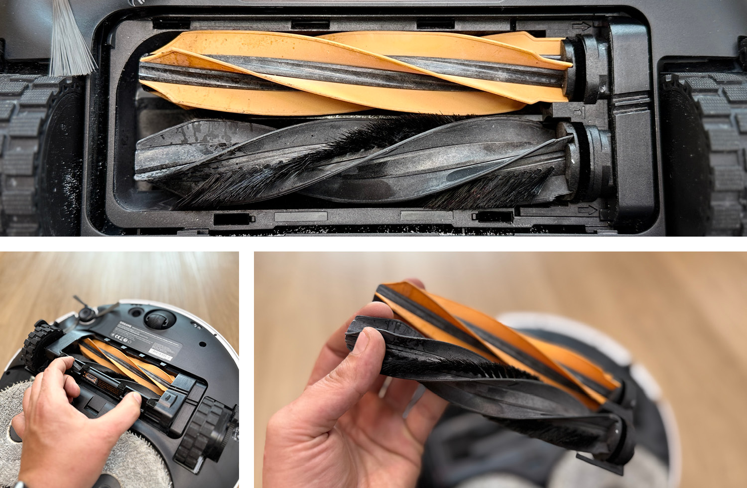 Das ist das Doppelwalzensystem des Saugroboters