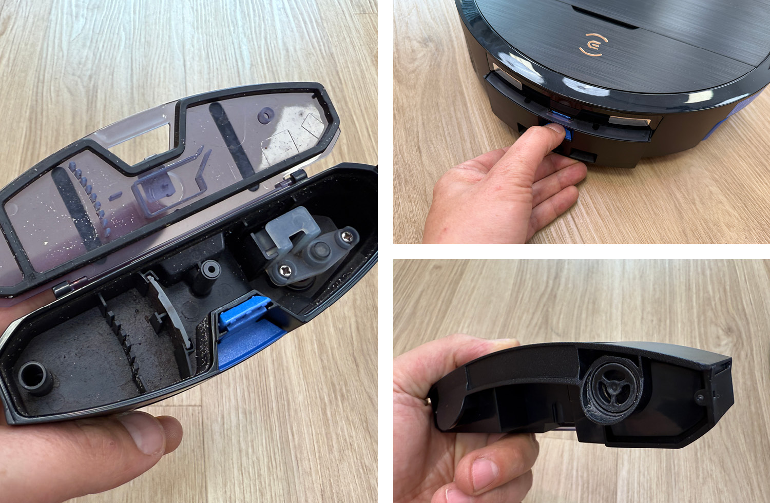 Das ist der eingesetzte Abwasser- bzw. Frischwassertank des ECOVACS DEEBOT X9 PRO OMNI