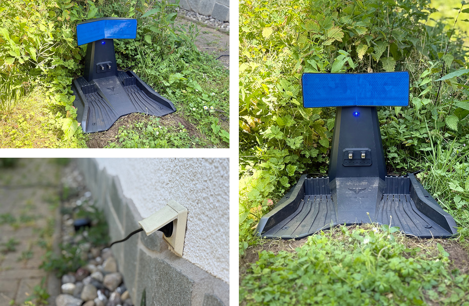 Das ist die mitgelieferte Ladestation des Hookii Neomow X