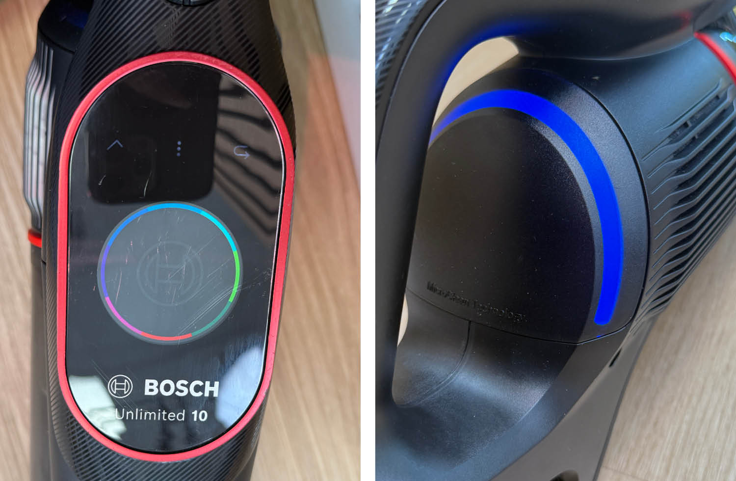 Der Display des Akkusaugers