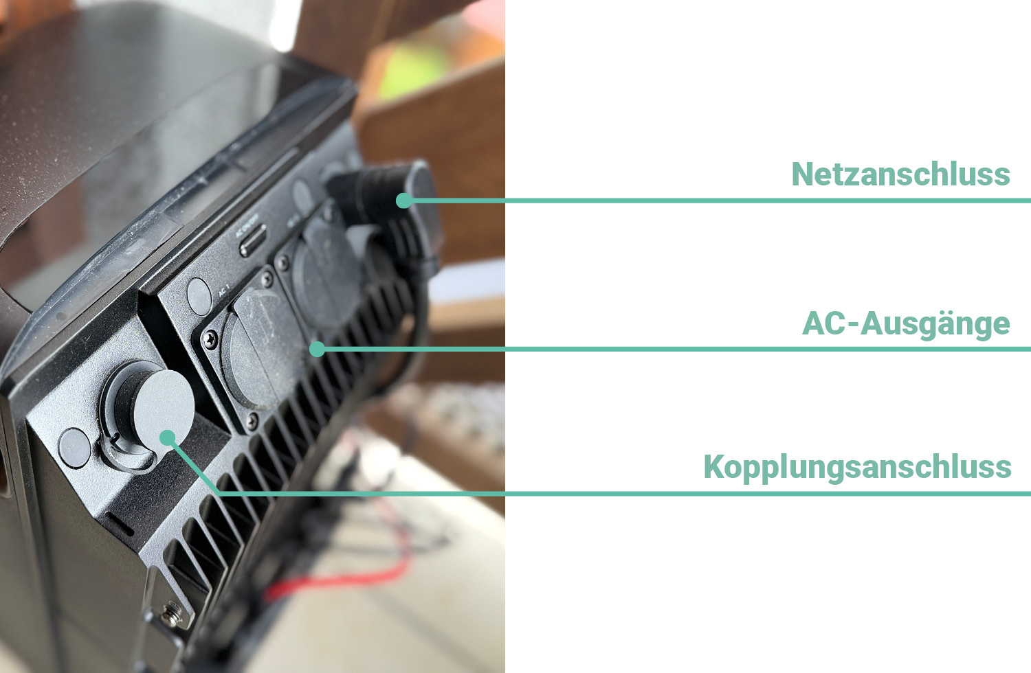 Der EcoFlow STREAM Ultra besitzt verschiedene Anschlüsse auf der oberen Rückseite