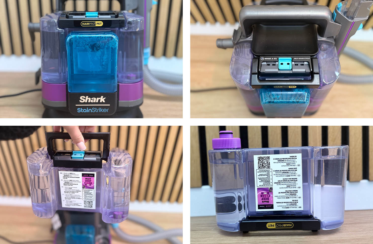 Der Frischwassertank des reinigers