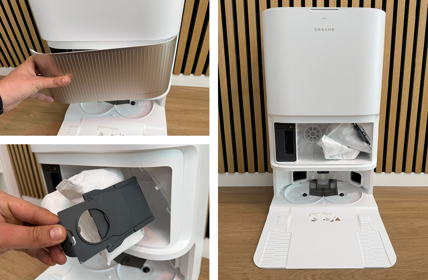 Die Absaugstation befindet sich unter der Haube der Front