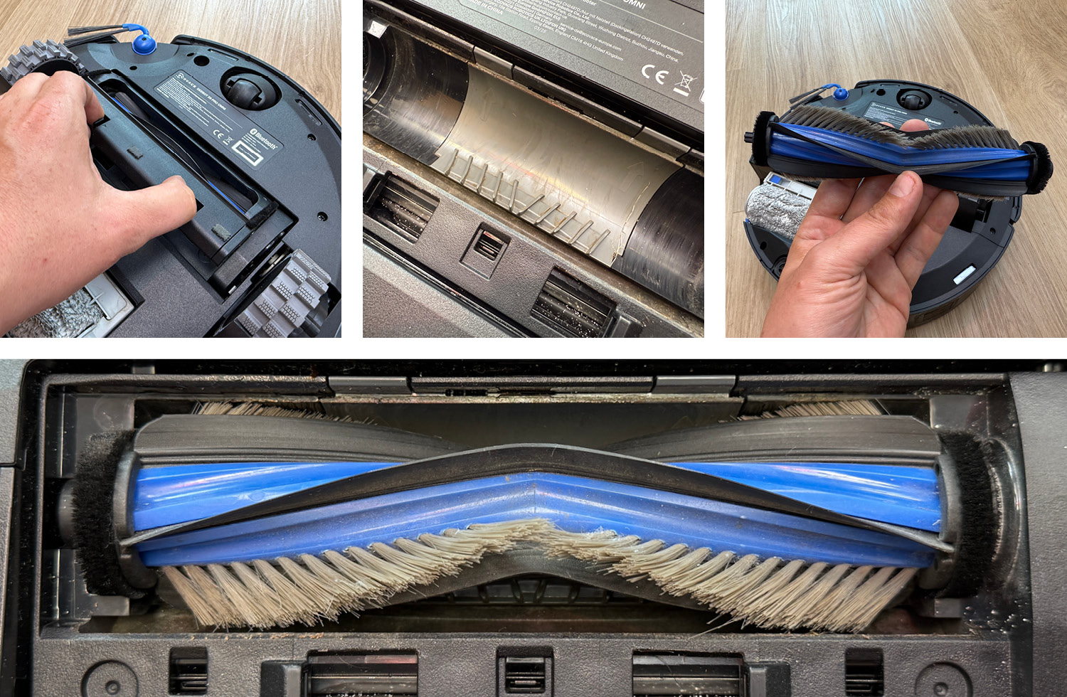 Die Bodenbürste des ECOVACS DEEBOT X9 PRO OMNI besitzt eine spezielle Form für die Antihaaraufwicklung