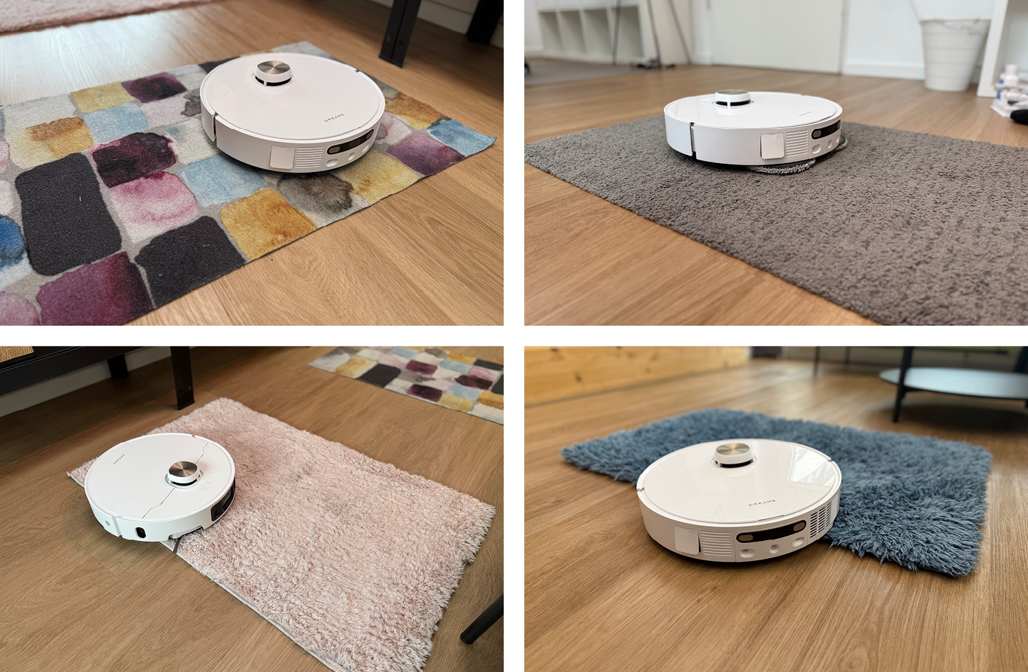 Die Navigation auf Teppich ist gut, solange dieser kurze Fasern hat