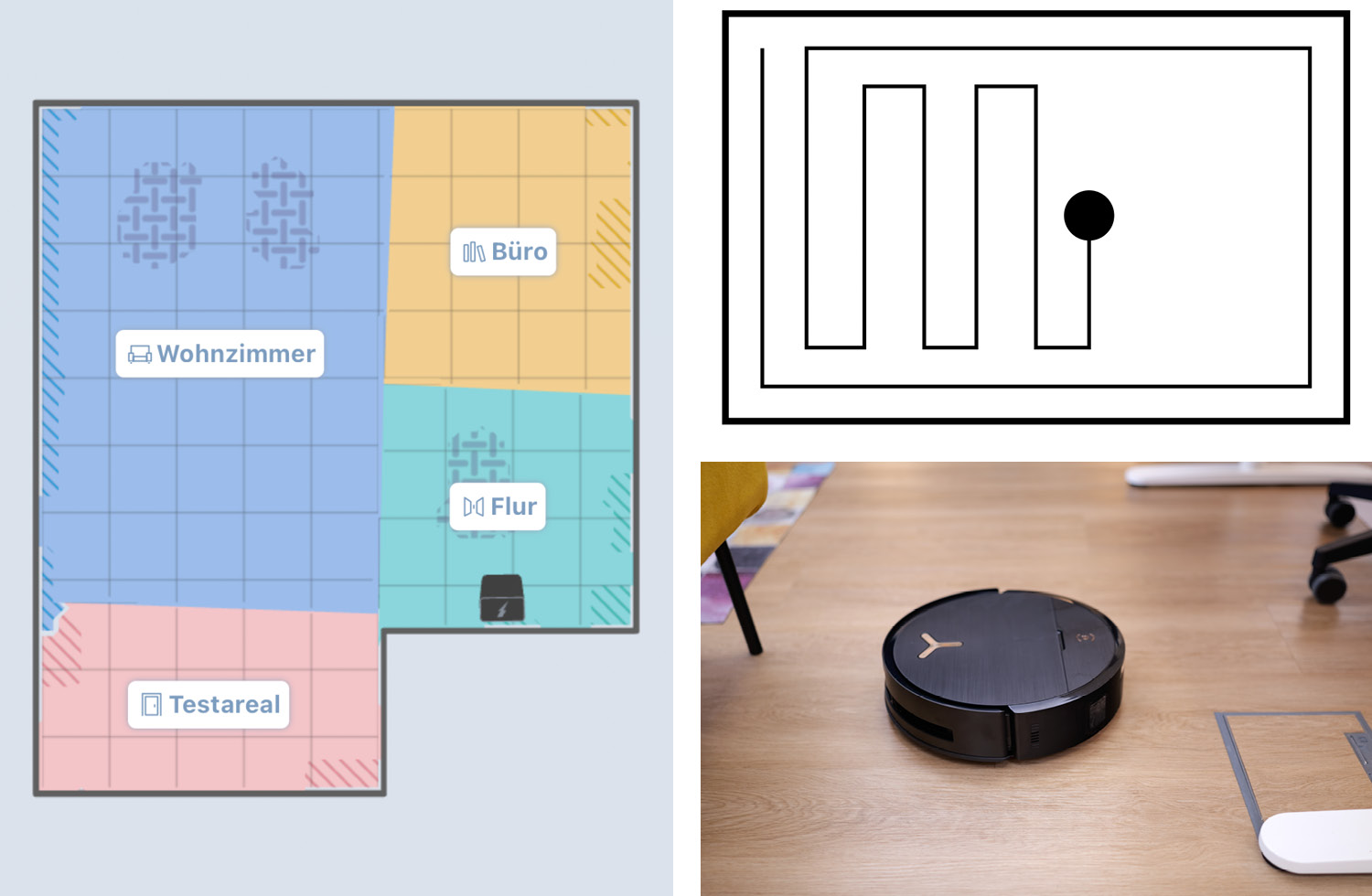 Die Navigation des ECOVACS DEEBOT X9 PRO OMNI erfolgt intelligent und in geraden Bahnen