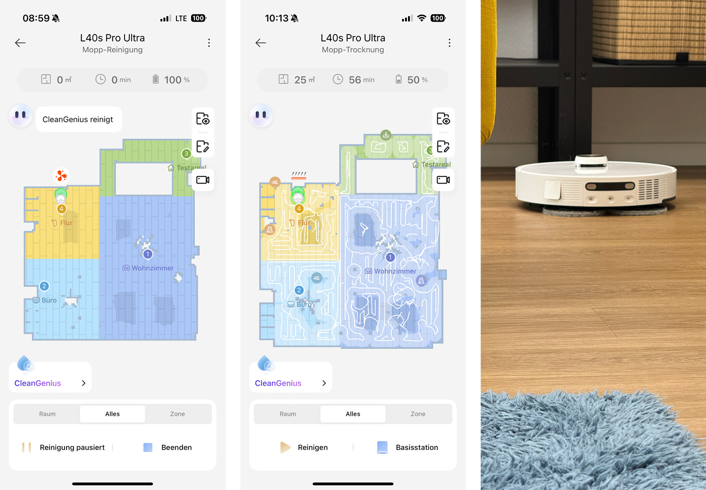 Dreame L40s Pro Ultra - Akkuleistung